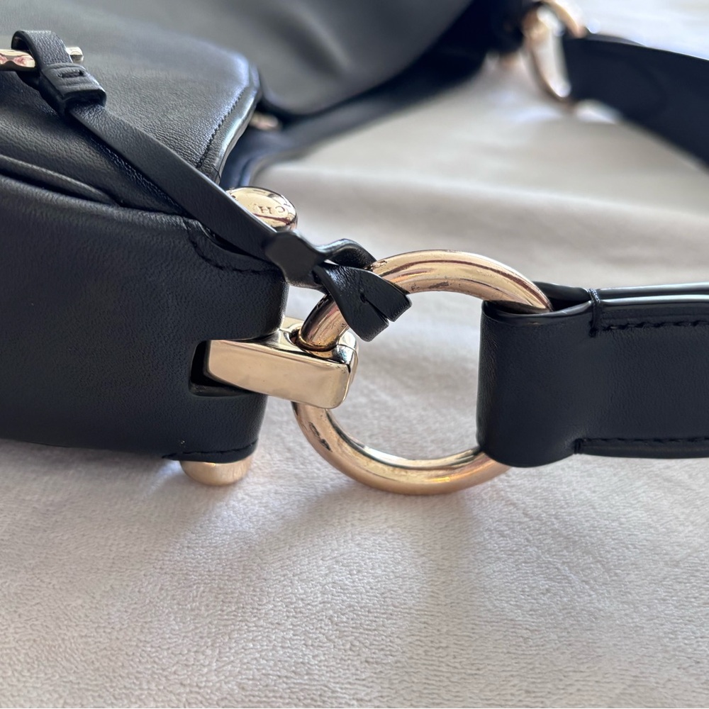 Coach Black Leather Shoulder Hobo Bag - Picture 8 of 11